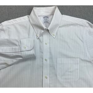 Brooks Brothers Shirt Mens 16 - 35 Striped Regent 100% Supima Cotton Button Down